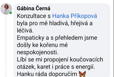 Reference na koučink s koučkou Hanou Příkopovou