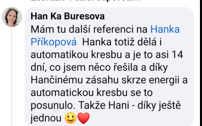 Reference na automatickou kresbu Hana Příkopová